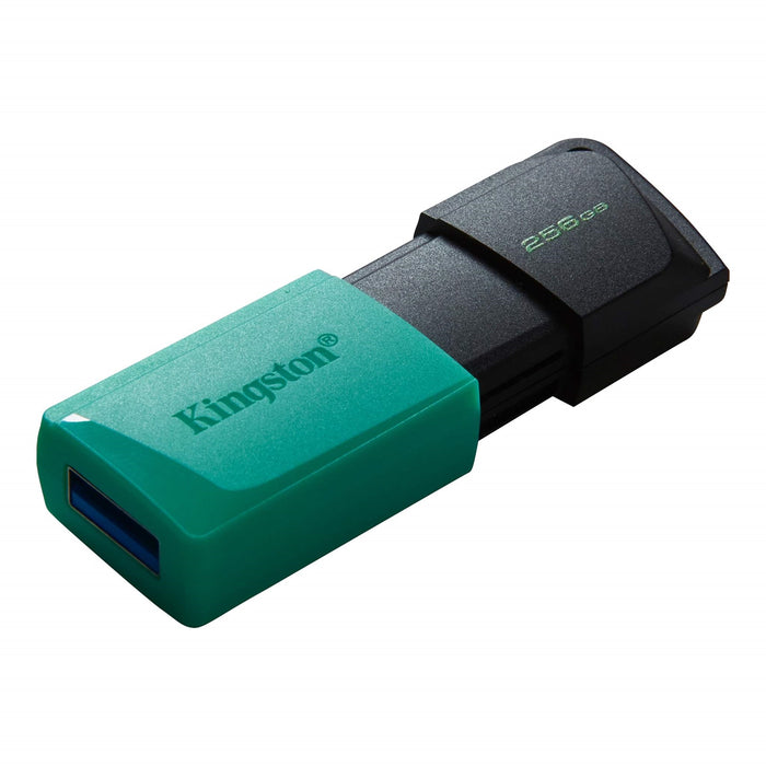 Kingston DataTraveler ExodiaM DTXM/256GB USB Flash Drive, 256GB, USB 3.2, Turquoise / Black, Moving Cap Design-Flash Memory-Gigante Computers