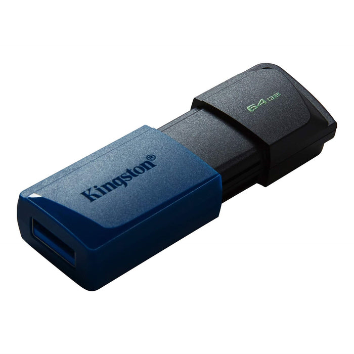 Kingston DataTraveler ExodiaM DTXM/64GB USB Flash Drive, 64GB, USB 3.2, Blue / Black, Moving Cap Design-Memory-Gigante Computers