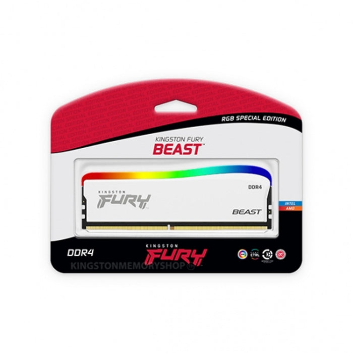 Kingston FURY Beast 16GB (2 x 8GB), DDR4, 3200 MHz, Single-rank Memory, DIMM, RGB-Memory-Gigante Computers