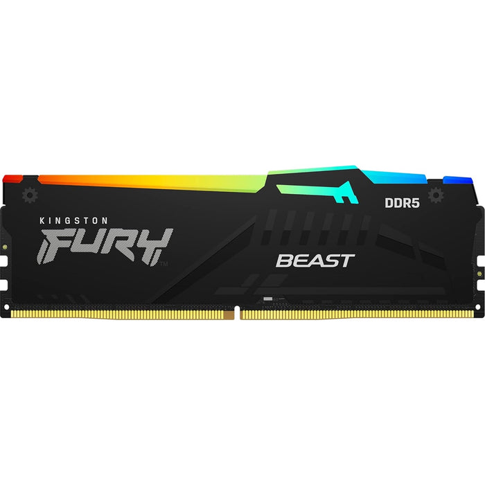Kingston FURY Beast KF552C40BBAK2-32 Gaming System Memory, DIMM, DDR5, 5200MHz, RGB, 32GB (2 x 16Gb), Black Heatsink, 288 Pin, 1.25v, CL40-Memory - Desktop-Gigante Computers