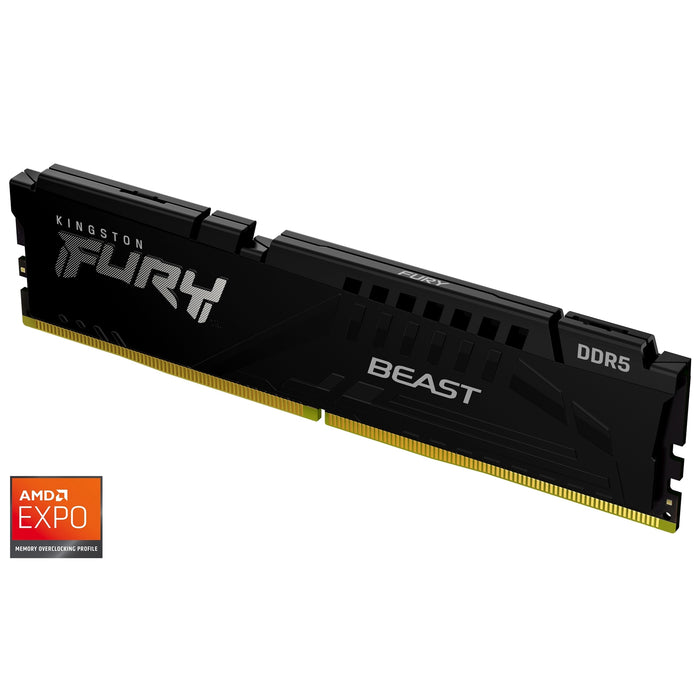 Kingston FURY Beast KF556C36BBE-16 16GB System Memory, 6000MT/s, DDR5, CL36, DIMM, Black, AMD EXPO Certified-Memory - Desktop-Gigante Computers