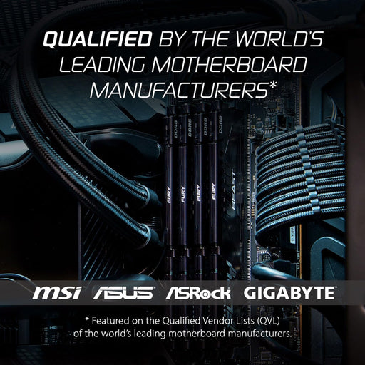 Kingston FURY Beast KF560C36BBE2-16 16GB System Memory, 6000MT/s, DDR5, CL36, DIMM, Black, AMD EXPO Certified-Memory - Desktop-Gigante Computers