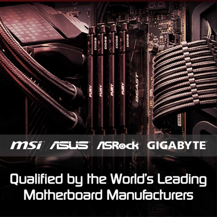 Kingston FURY Beast (KF560C36BBE2-32) 32GB System Memory, 6000MT/s, DDR5, CL36, DIMM, Black-Memory-Gigante Computers