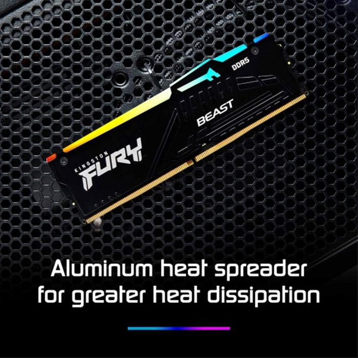 Kingston FURY Beast (KF560C36BBEA-8) 8GB System Memory, 60000MT/s, DDR5, CL36, DIMM, RGB, Black-Memory-Gigante Computers