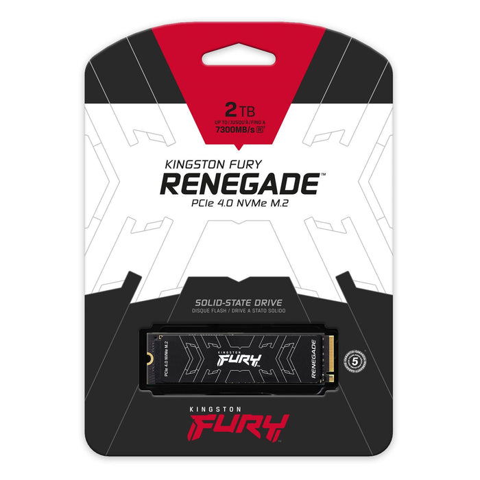 Kingston FURY Renegade SFYRS/2000G 2TB M.2-2280 SSD, 7,300MB/s Read, 7,000MB/s Write, 5 Year Warranty-Hard Drives-Gigante Computers