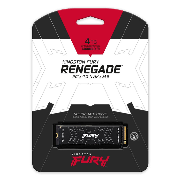 Kingston FURY Renegade SFYRS/4000G 4TB M.2-2280 SSD, 7,300MB/s Read, 7,000MB/s Write, 5 Year Warranty-Hard Drives-Gigante Computers