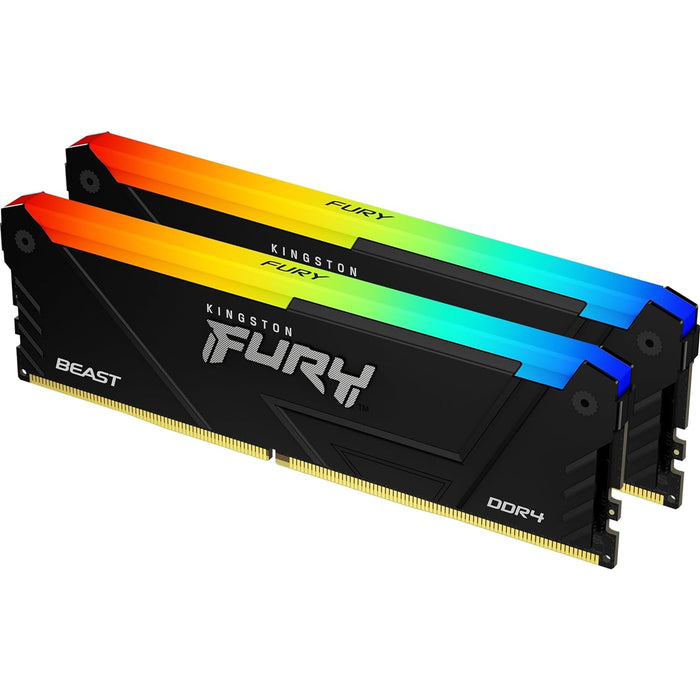 Kingston Fury Beast 16GB 3600MHz (2x8Gb) DDR4 CL17 DIMM RGB System Memory-Memory - Desktop-Gigante Computers