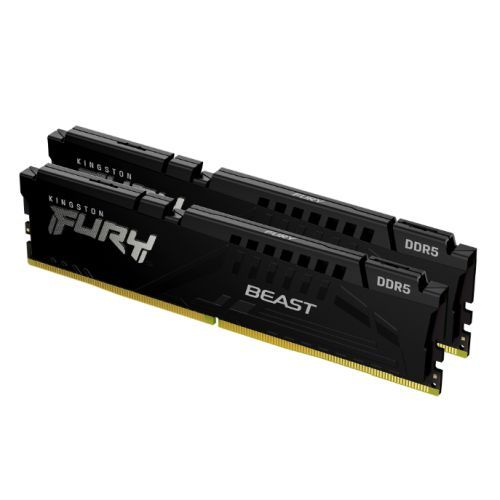 Kingston Fury Beast 64GB Kit (2 x 32GB), DDR5, 5600MHz, CL40, 1.25V, ECC, PMIC, Intel XMP 3.0, Black, DIMM Memory-Memory - Desktop-Gigante Computers