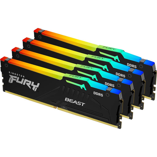 Kingston Fury Beast KF556C40BBAK4-128 128GB (32GB x4) DDR5, 5600MHz, CL40, DIMM, RGB, System Memory-Memory-Gigante Computers