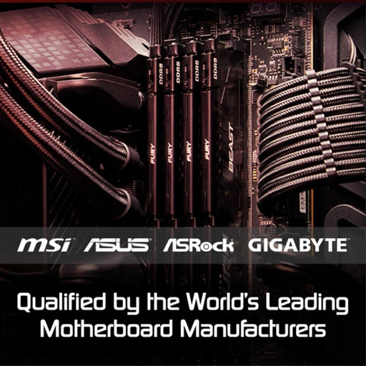 Kingston Fury Beast KF556C40BBK4-128 128GB 32GB (32GB 4G x 64-Bit x 4 pcs.) DDR5-5600 CL40 288-Pin DIMM Kit-Memory-Gigante Computers