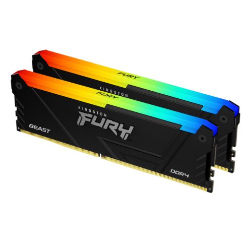 Kingston Fury Beast RGB 16GB Kit (2 x 8GB), DDR4, 3200MHz (PC4-25600), CL16, XMP, DIMM Memory-Memory - Desktop-Gigante Computers