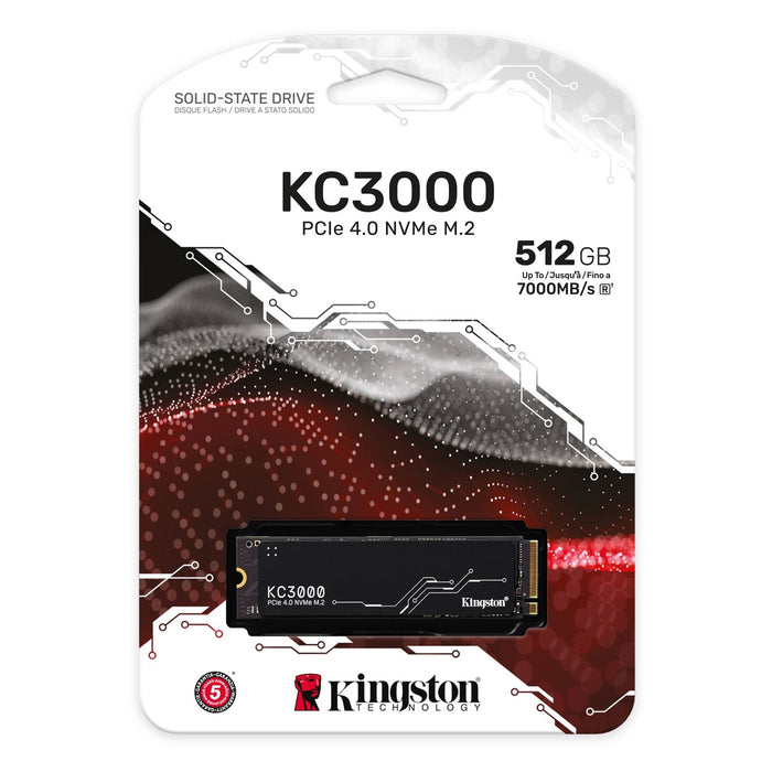 Kingston KC3000 (SKC3000S/512G) 512GB NVME M.2 PCIe 4.0 NVMe SSD, Read 7000MB/s, Write 3900MB/s, 5 Year Warranty-Hard Drives-Gigante Computers