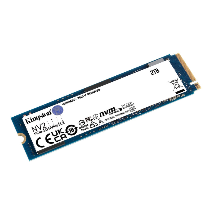 Kingston NV2 (SNV2S/2000G) 2TB NVMe M.2 Interface, PCIe 2280 SSD, Read 3500 MB/s, Write 2800 MB/s, 3 Year Warranty-Hard Drives-Gigante Computers