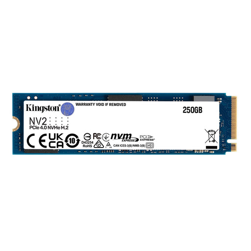 Kingston NV2 (SNV2S/250G) 250GB NVMe M.2 Interface, PCIe 2280 SSD, Read 3000 MB/s, Write 1300 MB/s, 3 Year Warranty-Hard Drives-Gigante Computers