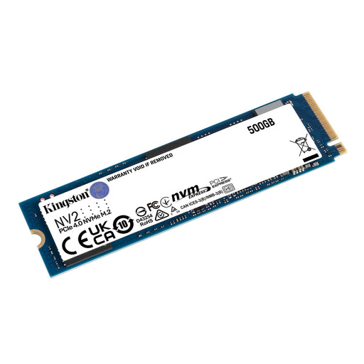 Kingston NV2 (SNV2S/500G) 500GB NVMe M.2 Interface, PCIe 2280 SSD, Read 3500 MB/s, Write 2100 MB/s, 3 Year Warranty-Hard Drives-Gigante Computers