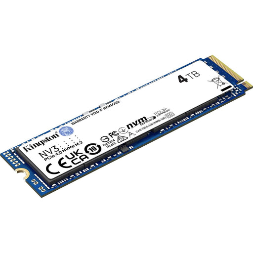Kingston NV3 (SNV3S/4000G) 4TB NVMe SSD, M.2 Interface, PCIe Gen4, 2280, Read 6000 MB/s, Write 5000 MB/s, 3 Year Warranty-Hard Drives-Gigante Computers