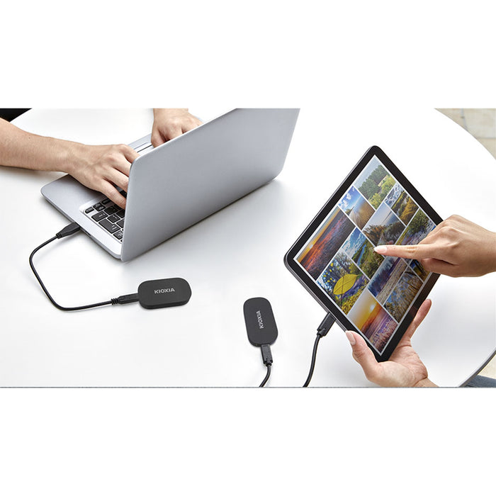 Kioxia (LXD20K001TG8) 1TB USB 3.2 Gen 2, USB C Portable SSD, Up to 1,050MB/s Read & 1000MB/s Write Speeds-Hard Drives-Gigante Computers