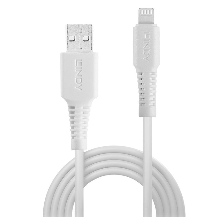 LINDY 2M USB to lightning cable, White, MIFI Certified.-Cables-Gigante Computers