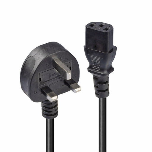 LINDY 30434 3m UK 3 Pin Plug To IEC C13 Mains Power Cable, Black, 10 year warranty-Cables-Gigante Computers