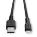 LINDY 31319 0.5m USB to Lightning Cable, Black-Cables-Gigante Computers