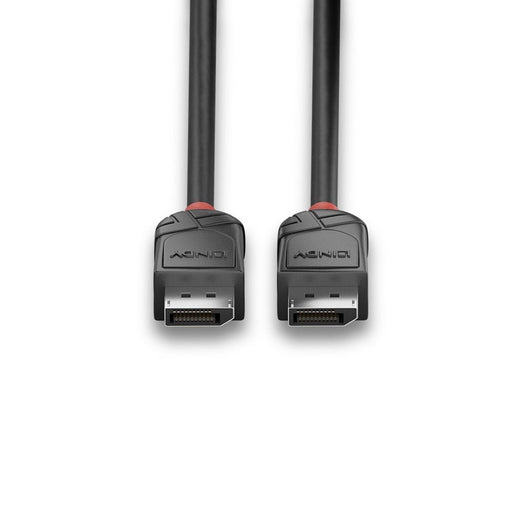 LINDY 36492 Black Line DisplayPort Cable, DisplayPort 1.2 (M) to DisplayPort 1.2 (M), 3m, Black & Red, Supports UHD Resolutions up to 4096x2160@60Hz, Triple Shielded Cable, Corrosion Resistant Copper 30AWG Conductors, Retail Polybag Packaging-Cables-Gigante Computers