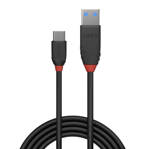 LINDY 36915 0.5m USB 3.2 Type A to C Cable, 10Gbps, Black Line-Cables-Gigante Computers