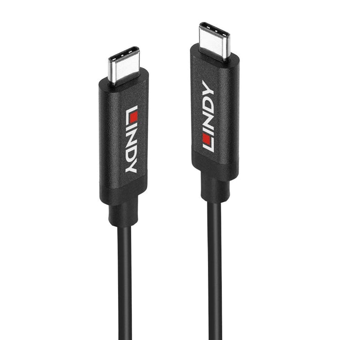 LINDY 43308 5m Active USB 3.2 Gen 2 C/C Cable, Data transfer rates up to 10Gbps, Supports video resolutions up to UHD 8K 7680x4320@60Hz including 4K 4096x2160@120Hz, 2 year warranty-Cables-Gigante Computers