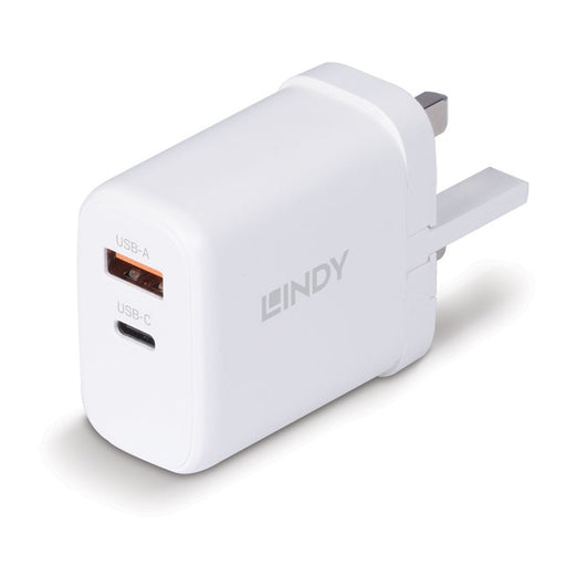 LINDY 73429 65W USB Type A & C GaN Charger UK Plug-Cables-Gigante Computers