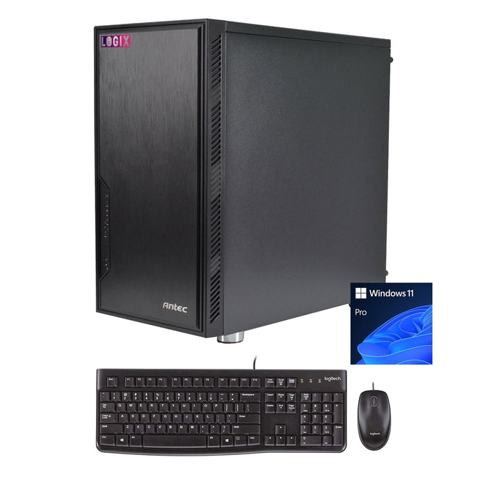 LOGIX 12th Gen Intel Core i5 4.40GHz 16GB RAM, 500GB SSD Wired/ Wireless Family Desktop PC with Windows 11 PRO & Keyboard & Mouse-System Builds-Gigante Computers