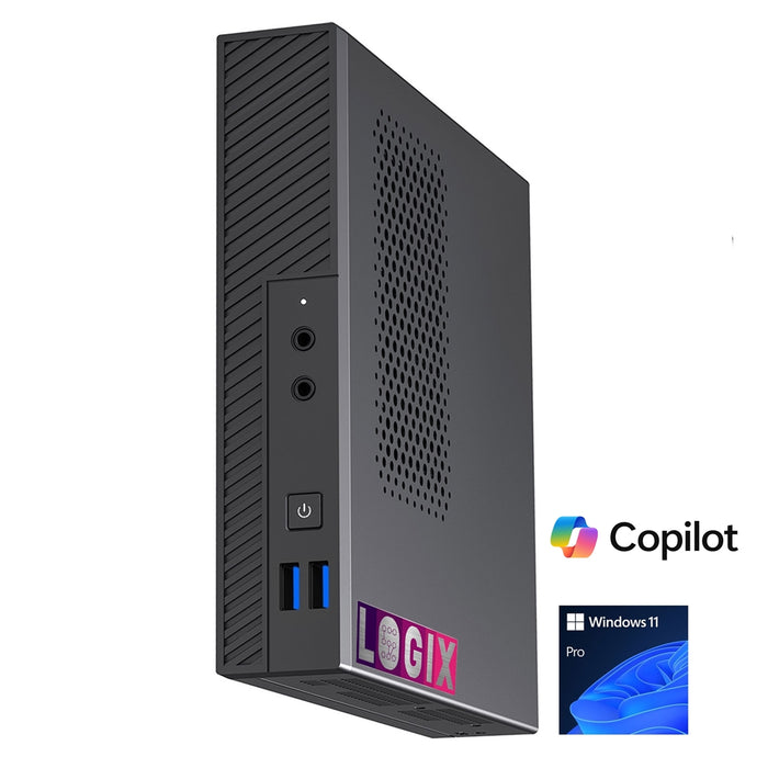 LOGIX 14th Gen Intel i5 10 Core 4.70GHz 1 Litre Mini Business / Security PC for Alarm & Door Entry Systems with 16GB RAM, 500GB NVMe SSD,WiFi BT, Windows 11 Pro, Keyboard & Mouse-System Builds-Gigante Computers