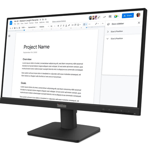 Lenovo ThinkVision S22-4e, Full HD (1920 x 1080), 100Hz, 4ms, 16:9, WLED Monitor-Monitors-Gigante Computers