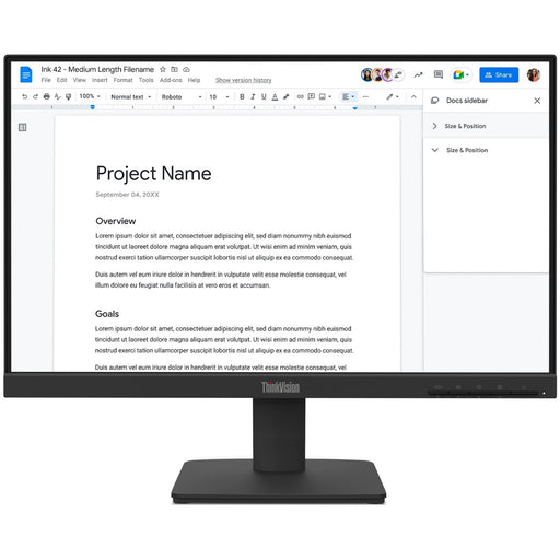 Lenovo ThinkVision S22-4e, Full HD (1920 x 1080), 100Hz, 4ms, 16:9, WLED Monitor-Monitors-Gigante Computers