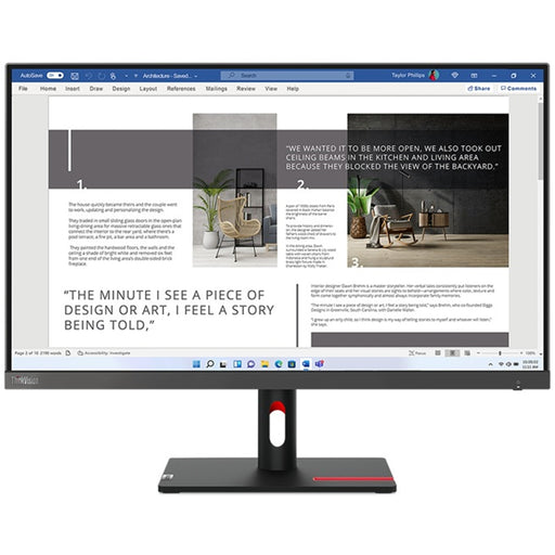 Lenovo ThinkVision S27i-30, 27 Inch, Full HD (1920 x 1080), 100Hz, 4ms, 16:9, WLED Monitor-Monitors-Gigante Computers