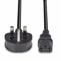 Lindy 30439 20m UK 3 Pin Plug To IEC C13 Mains Power Cable, Black-Cables-Gigante Computers