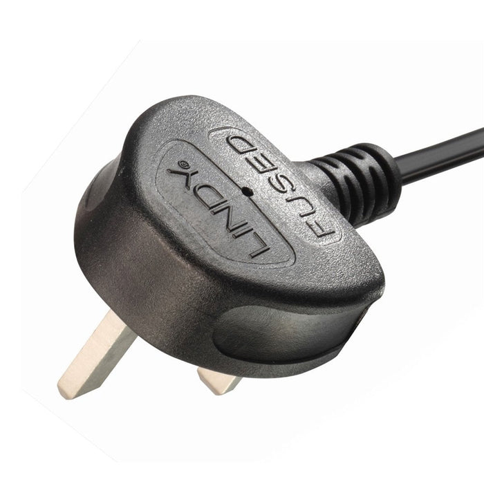 Lindy 30439 20m UK 3 Pin Plug To IEC C13 Mains Power Cable, Black-Cables-Gigante Computers