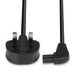 Lindy 30454 0.5m UK 3 Pin Plug to Right Angled IEC C7 mains power Cable, Black-Cables-Gigante Computers