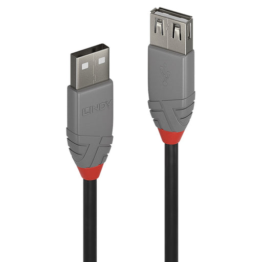 Lindy 36703 2m USB 2.0 Type A Extension Cable, Anthra Line-Cables-Gigante Computers