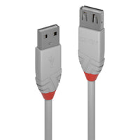 Lindy 36714 3m USB 2.0 Type A Extension Cable, Anthra Line, Grey-Cables-Gigante Computers