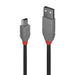 Lindy 36720 0.2m USB-A (M) 2.0 To USB Mini-B (M) 2.0 Anthra Line 480Mbps Cable - Black-Cables-Gigante Computers