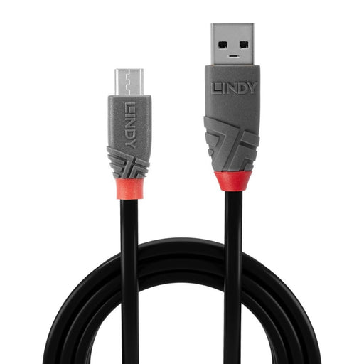 Lindy 36731 0.5m USB 2.0 Type A to Micro-B Cable, Anthra Line-Cables-Gigante Computers
