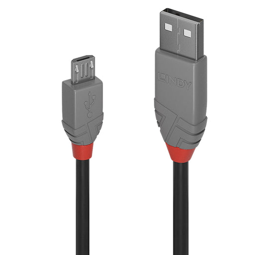 Lindy 36732 1m USB 2.0 Type A to Micro-B Cable, Anthra Line-Cables-Gigante Computers