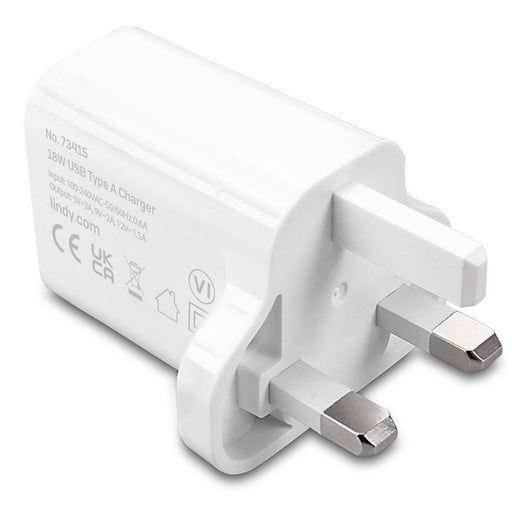 Lindy 73415 18W USB Type A Charger-Cables-Gigante Computers