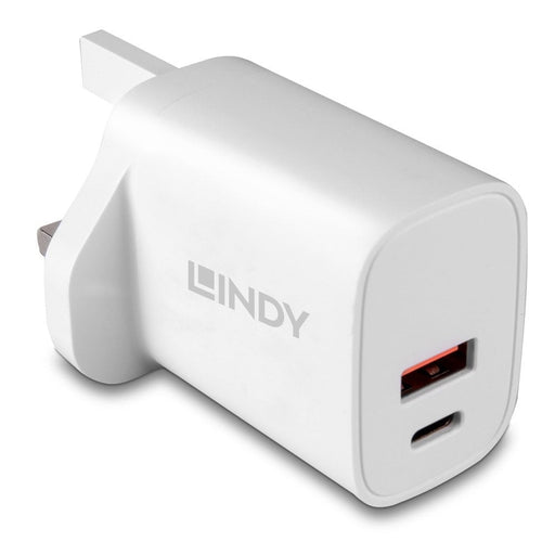 Lindy 73416 20W USB Type A & C Charger-Cables-Gigante Computers