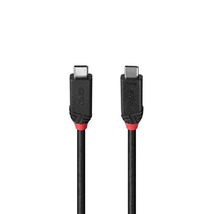 Lindy Black Line 37002 2m USB4 240W Cable, 24 pin USB-C (M) to 24 pin USB-C (M)-Cables-Gigante Computers