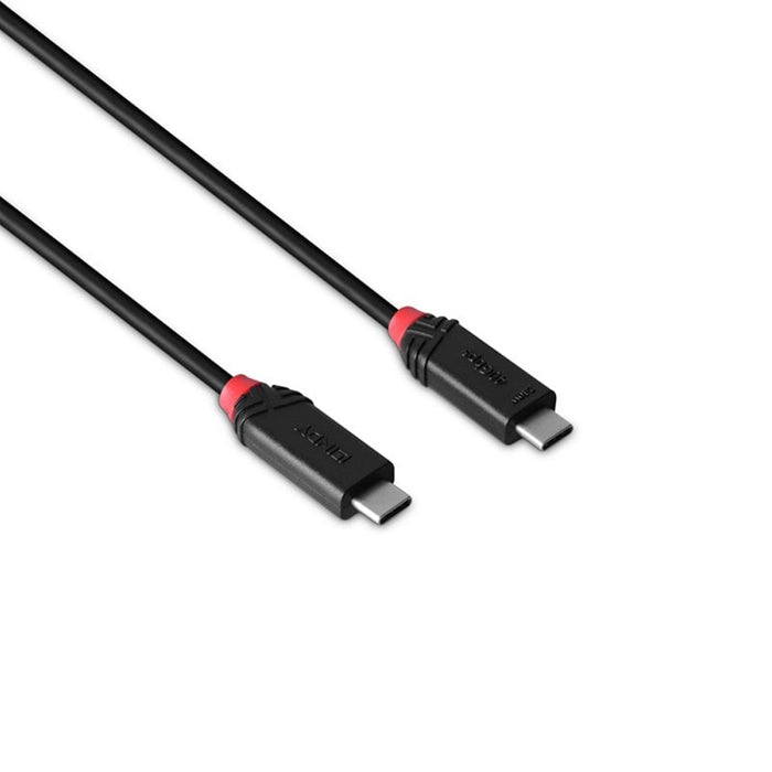 Lindy Black Line 37002 2m USB4 240W Cable, 24 pin USB-C (M) to 24 pin USB-C (M)-Cables-Gigante Computers