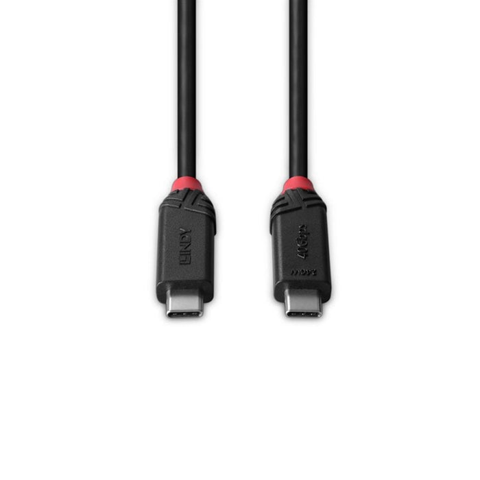 Lindy Black Line 37002 2m USB4 240W Cable, 24 pin USB-C (M) to 24 pin USB-C (M)-Cables-Gigante Computers