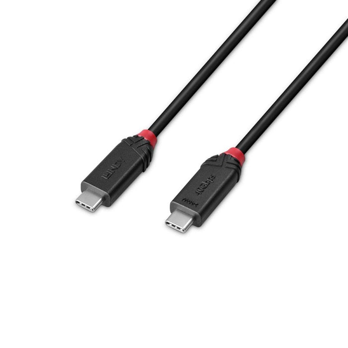 Lindy Black Line 37002 2m USB4 240W Cable, 24 pin USB-C (M) to 24 pin USB-C (M)-Cables-Gigante Computers
