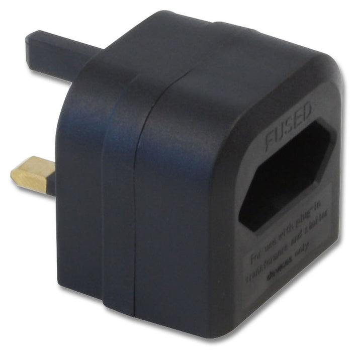 Lindy Euro Transformer to UK Adapter Plug, Black-Cables-Gigante Computers