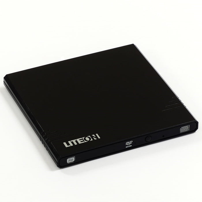 LiteOn eBAU108 Black Ultra Slender USB 2.0 External Optical Drive-DVD ROM DVD RW Drives-Gigante Computers