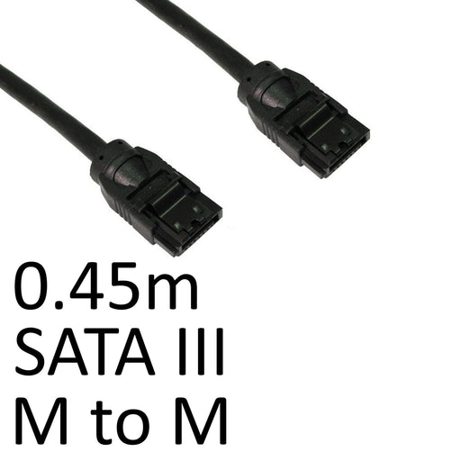 Locking SATA III (M) to Locking SATA III (M) 0.45m Black OEM Internal Data Cable-Internal Cables-Gigante Computers